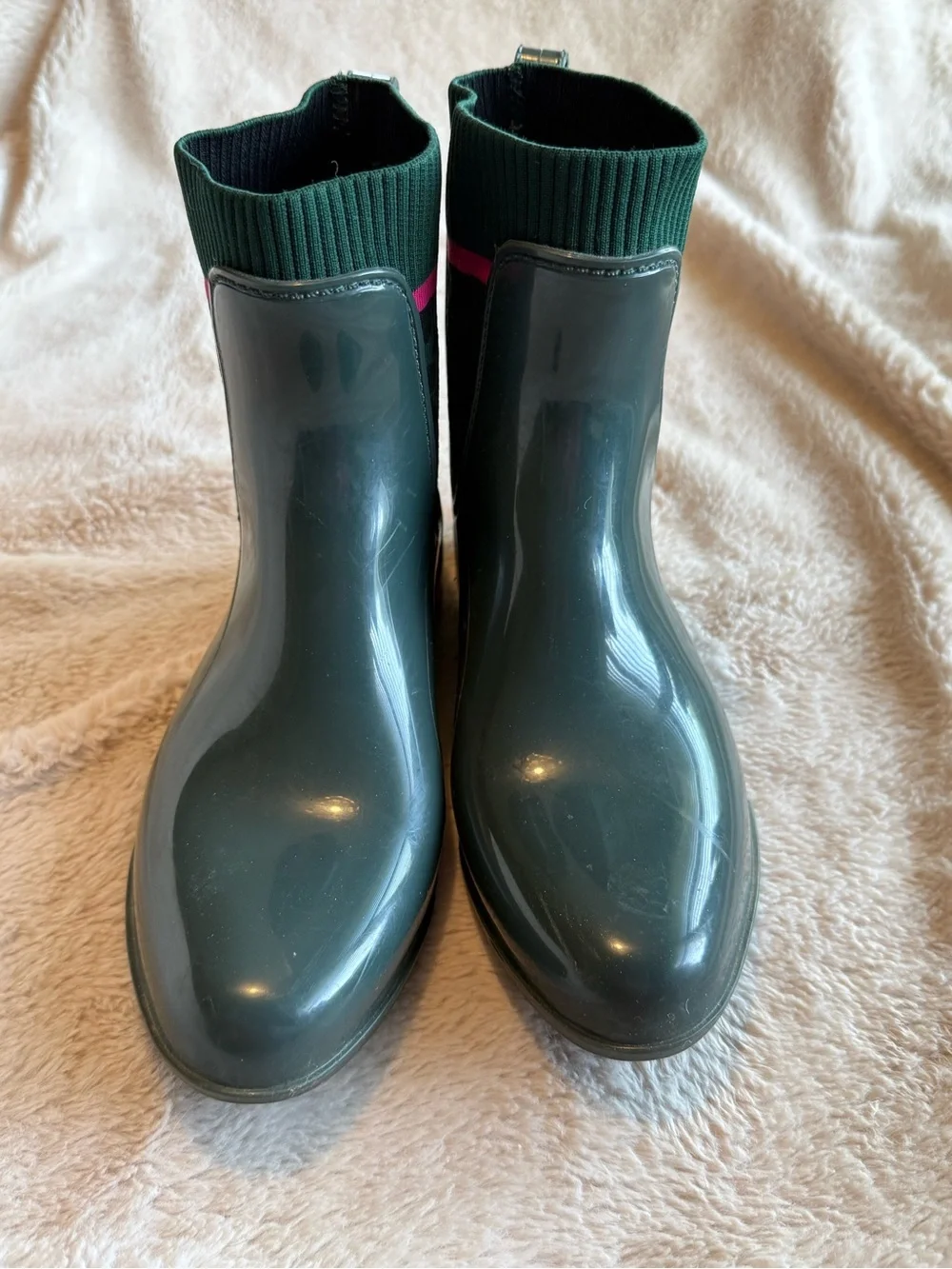 Coach Rain Booties in Dark Jade Womens Sz 9